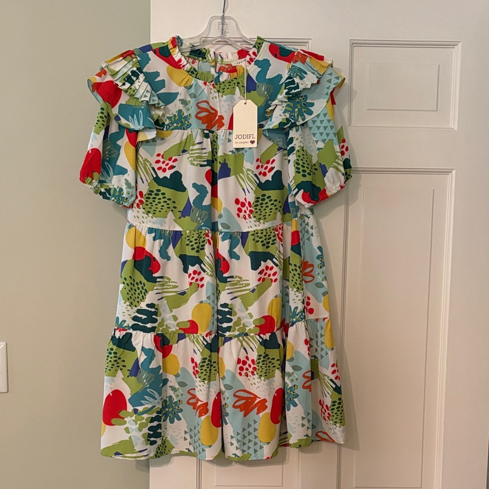 NWT - JODIFL Multicolor Patterned Mini Dress